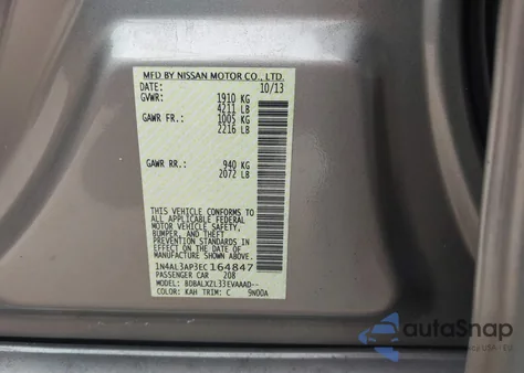 2014 Nissan Altima 2.5 from USA, damaged, VIN 1N4AL3AP3EC164847